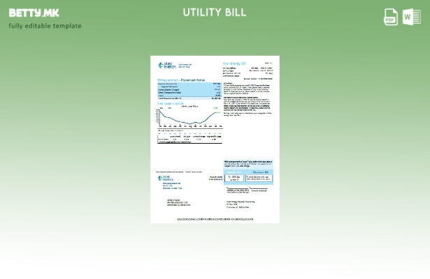 Модерен стил на шаблон верзија на сметки за комунални услуги на САД Duke Energ 1